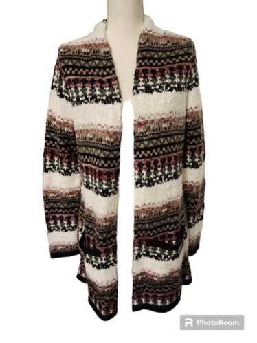 Bohemian Open Front Pocket Cardigan Size Large