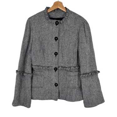 Tory Burch Tweed Jacket Ruffle Trim Button Career 