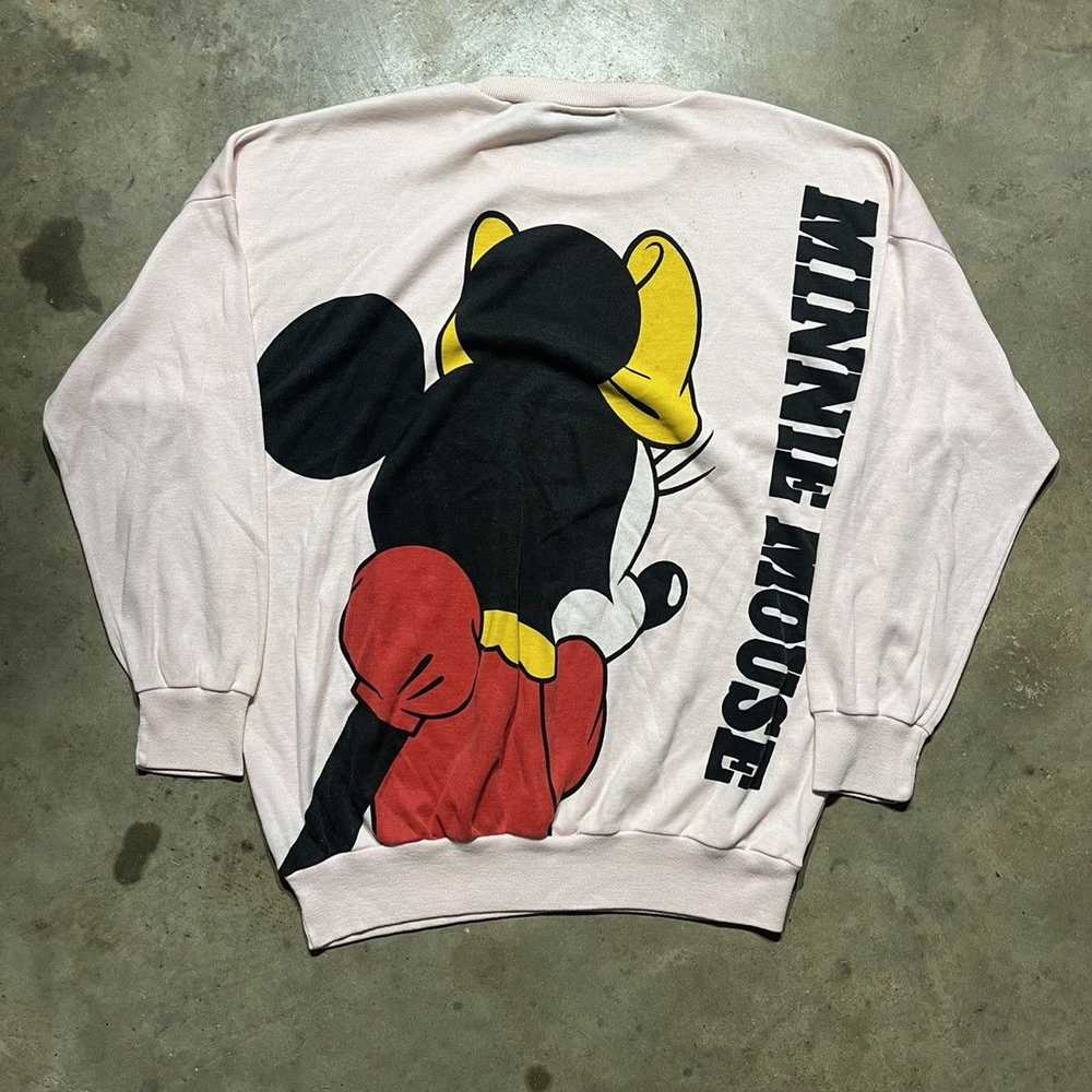 【Vintage】Minnie Mouse スウェット 80's 90's 90s Minnie Mouse Vintage Pink Crewneck Sweatshirt Sweater