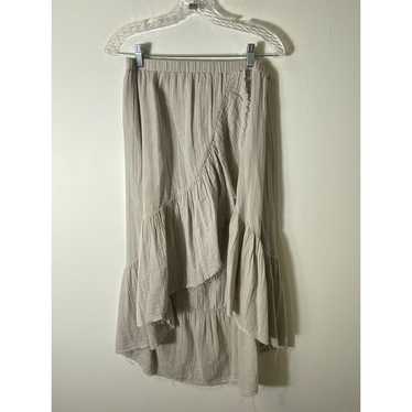 Stark Tiered Tan Skirt. Wrap Front. Sz S
