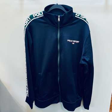 90s POLO SPORT バイカラーコットンジップアップジャケット ロゴ