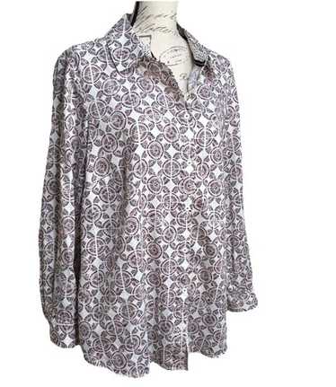 Foxcroft NYC Button Up Shirt Women's Plus Size 16W