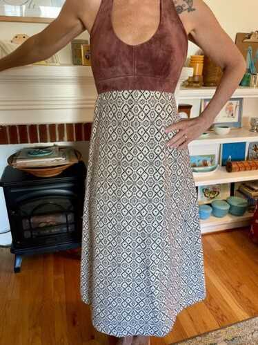 Vintage 1 of a Kind￼ Boho Hippie Suede Top Dress … - image 1