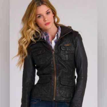 Superdry レザー ウーマン バイカージャケット womens Classic Leather Biker Jacket in Black | Superdry US
