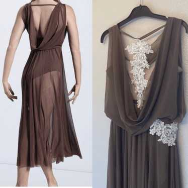 Weissman Balera Dance Costume DOUBLE COWL MESH MA… - image 1