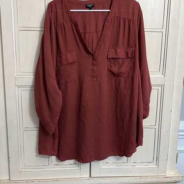 Torrid size 5 or 5X rust colored blouse top shirt 