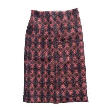 Miu Miu Flower-Embellished Silk-Wool Midi Skirt - Neutrals