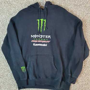 Monster Energy Kawasaki ブラックスウェット Kawasaki Monster Energy Zip Up Hooded Sweatshirt Black XXL