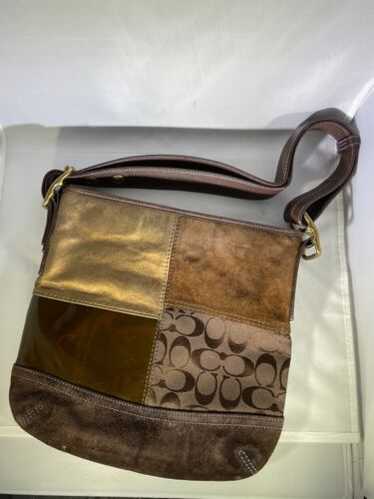 バッグ Rare COACH Patchwork DuffleBag DarkBrown Rare COACH Patchwork DuffleBag DarkBrown Genuine Gift 0612b