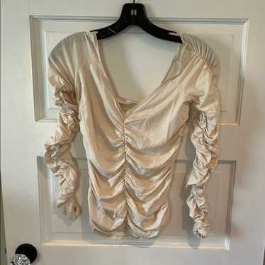 Reformation Elegant Cream Ruched Women's Top