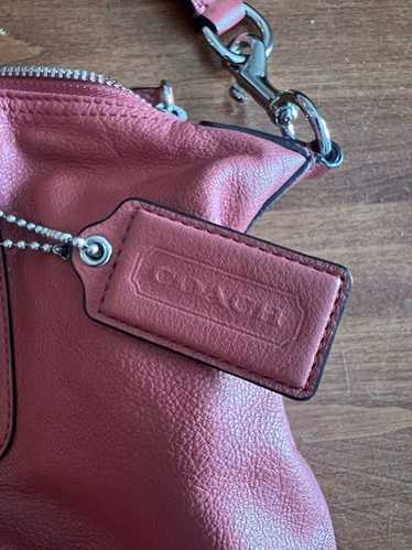 バッグ Vintage Coach Pink Leather Purse Handbag Coach Pink Purse Vintage Pink Fabric Red Handles New Without