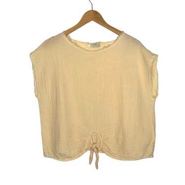 Stark X Womans Tie Front Cotton Gauze Top Sz Mediu