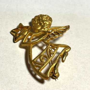 masu エンジェルピンバッジ ゴールド シルバー Vintage angel star pin - Gem
