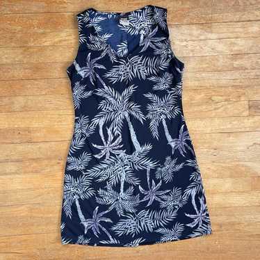 Vintage Palm Tree Dress Size Medium 1990s Tropical