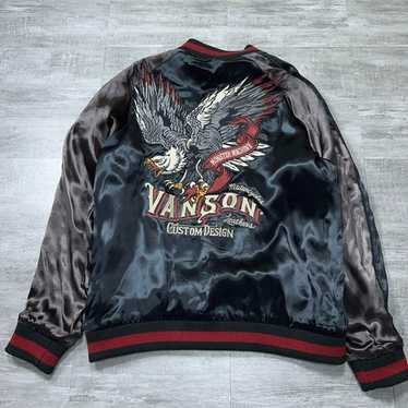 Vanson Leathers スカジャン VTG Vanson Leathers Race Team Leather Bomber Jacket - Size S