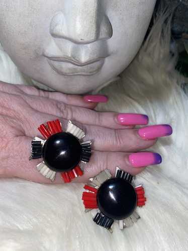 Miriam Haskell Huge Statement Size All Glass Red … - image 1