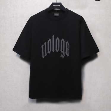 BALENCIAGA ブラック Tシャツ UNISEX BALENCIAGA T-shirt Black Cotton Logo Print Crew Neck Short