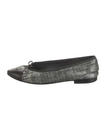 CHANEL Ballet Design Shoes in Silver & Black, with COCO Mark