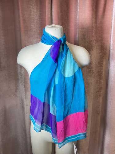 Vintage Y2K silk chiffon Echo print scarf