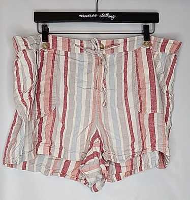 Torrid Plus Sz 20 Red White Striped Linen Blend Sh