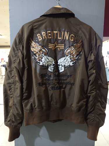 Breitling Alpha Industries Leather Bomber Jacket M | eBay