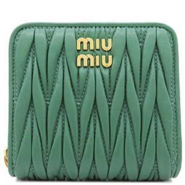 小物 miu miu leather wallet dark green MIU MIU Patent Crocodile Embossed Continental Flap Wallet