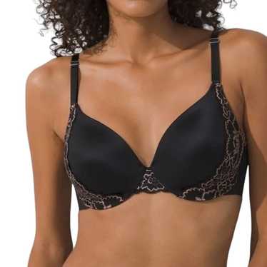 Soma Vanishing Back Full Coverage Black Lace Trim 