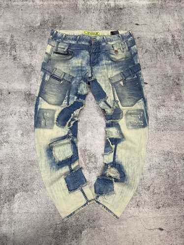 y2k archive damage denim w30 グランジ ボロ パンク