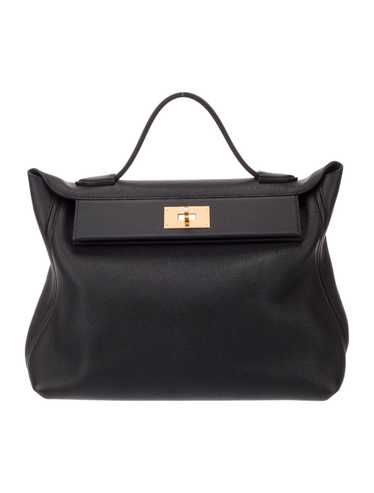 Hermès Top Handle Bag Noir Maurice Leather Gold-Pl