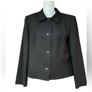 Talbots Women's Petite 8 - 100% Wool Black 4 Butto