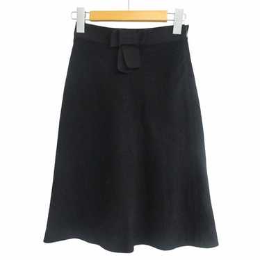 Miu Miu waist ribbon skirt virgin wool silk blend 