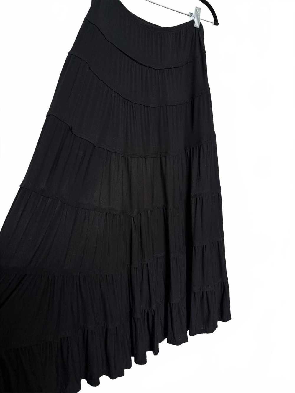 Style & Co Y2K Black Maxi Tiered Peasant Skirt