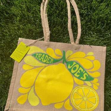 Trader Joe’s Hand Painted Yellow Lemon/ Lime Jute 