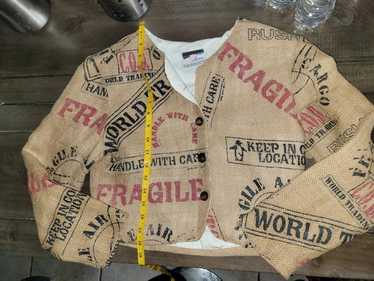 Vintage Granite Jacket Jute Bag Tan Burlap Rice Ba
