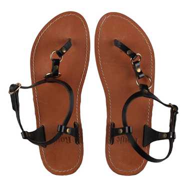 サンダル・ミュール Rouje Abelia Sandals - Rouje - Leather - Black Black leather slingbacks | Rouje