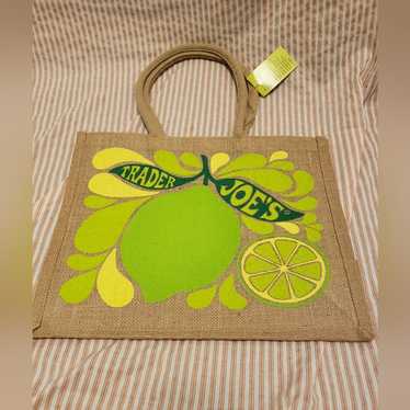 Trader Joe's Lemon Jute Tote Bag