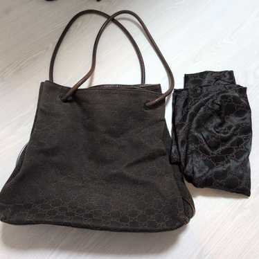 Gucci Dark Brown GG Pattern Tote Bag