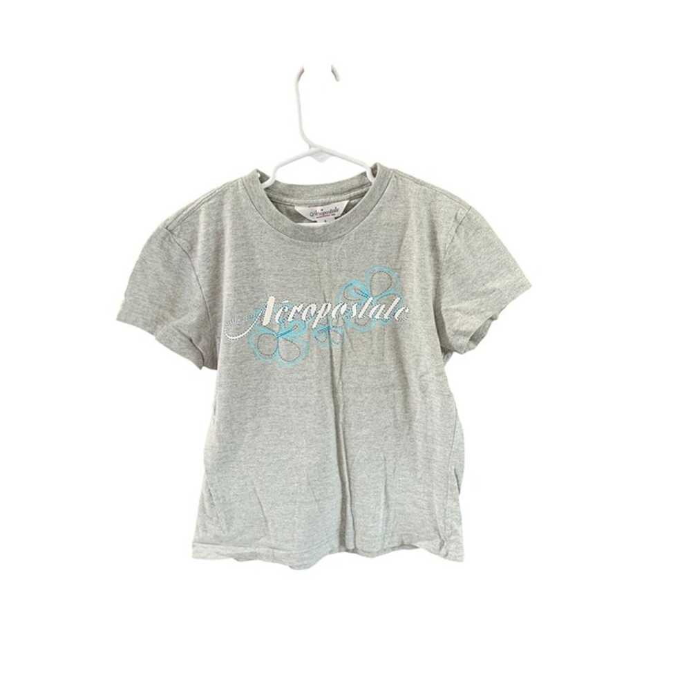 Y2k Vintage Aeropostale Womens Small Gray Short Sleeve Tshirt Shirt Boyfriend Te