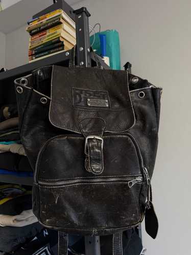 Diesel Shoulder Bag Archive Metal Logo Studs Fringe Half