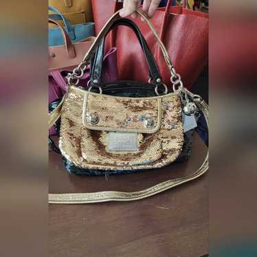 バッグ Coach Poppy Sequin Spotlight 2way gold Coach Poppy Sequin Spotlight 2way Gold | eBay