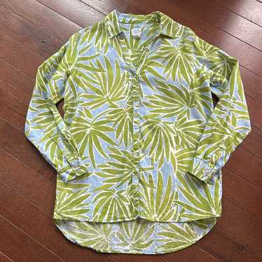 Sigrid Olsen 100% Linen Button Down Shirt
