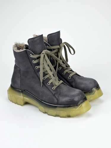 靴 Rick owens bozo tractor size 41 Rick Owens Black Beatle Bozo Tractor Leather Size 41 with