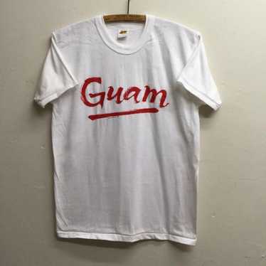 90s　vintage　USA製　GUAM　ガダオ洞窟　壁画アート　白Tシャツ Vintage guam t shirt - Gem