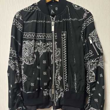 ブルゾン sacai - sacai 19SS/Bandana Print Bomber Jacket Sacai Men's Bandana Print MA-1 Jacket in Navy Sacai