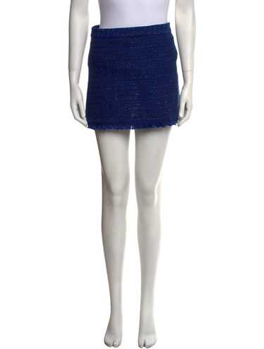 Alice + Olivia Skirt Blue & Metallic Fringe Trim A