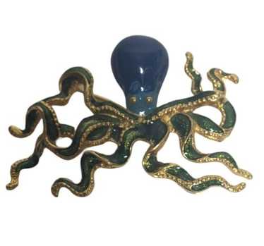 Enameled octopus brooch - Gem