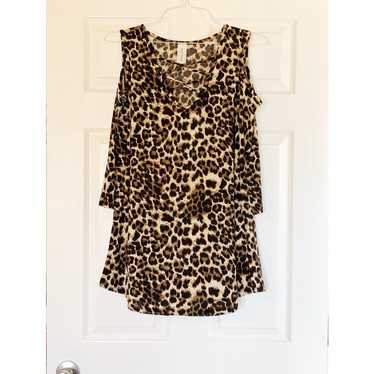 Leopard Print Top/Tunic Size Medium - image 1