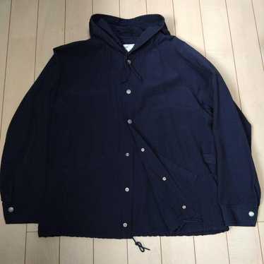 SASSAFRAS ネイビー　カバーオール シャツMサイズ　ウール SASSAFRAS(ササフラス) FEEL SUN HALF フィールサンハーフ