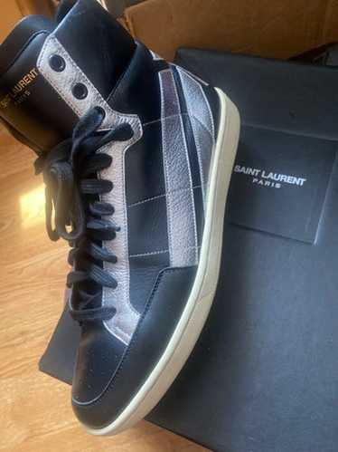 紳士に★Saint Laurent スニーカ−  アイボリ―  ミドルカット Saint Laurent SL/13H Classic High Top Court Sneaker Sz. 45.5