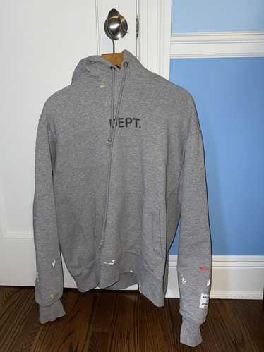 GALLERY DEPT. | PAINTED LOGO HOOIDE GREY ペイント フーディ Buy Gallery Dept. Logo Painted Hoodie 'Grey' - GD EN 2000